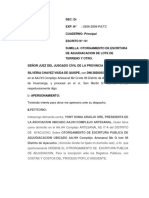 Demanda Otorgamiento de Escritura Publica de Adjudicacion de Lote de Terreno y Otro. 1