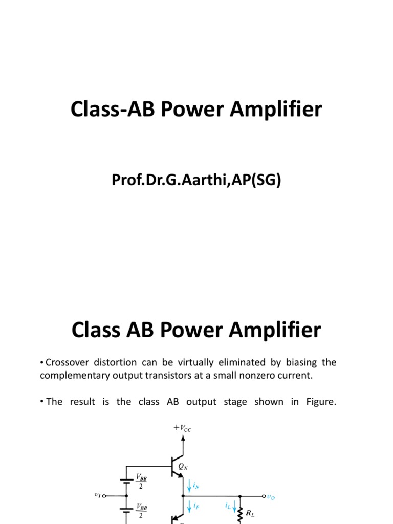 Class AB Power Amplifier PDF Amplifier Analog Circuits