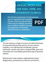 Norma Oficial Mexicana Nom-168-Ssa1-1998, Del Expediente Clinico
