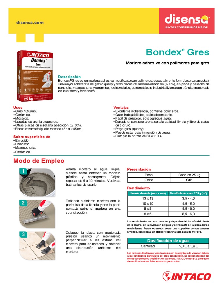 Bondex | PDF | Agua | Materiales