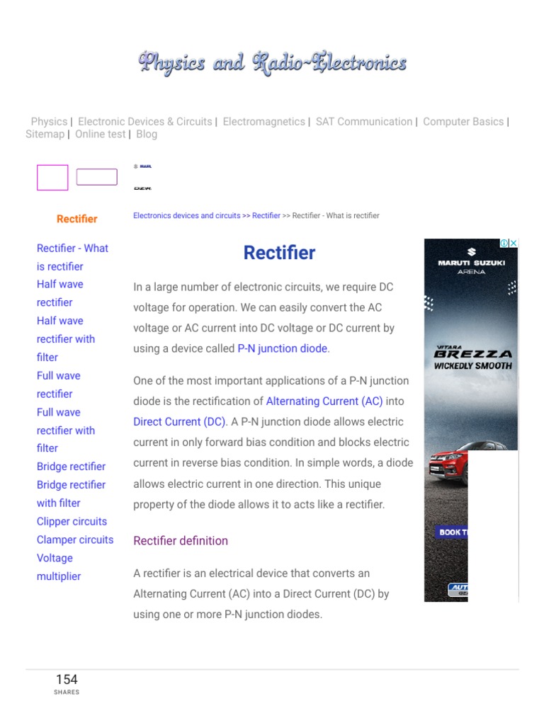 Rectifier What Is Rectifier Types of Rectifier PDF Download Free