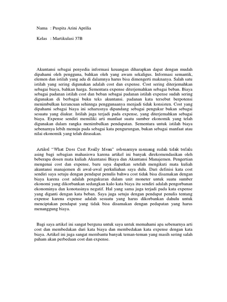 Review Artikel What Does Cost Really Mean PDF