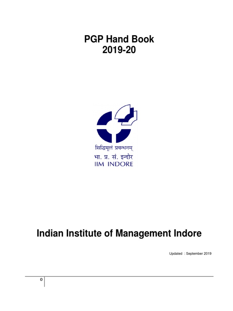 Pgp Hand Book 2019 20 Pdf Pdf Course Credit Goal