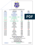 Varsity Schedule