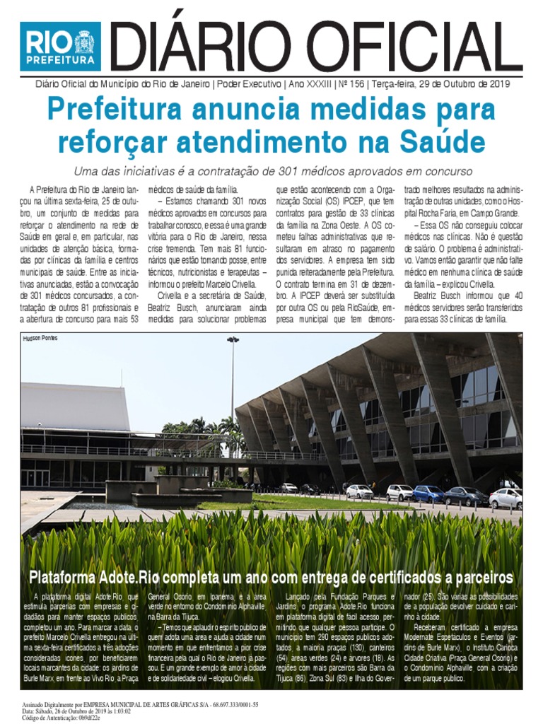Rio De Janeiro 2019 10 29 Completo Rio De Janeiro Administracao Publica