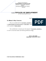 CerificateOfEmployment DEPED PErsonnel - 2014