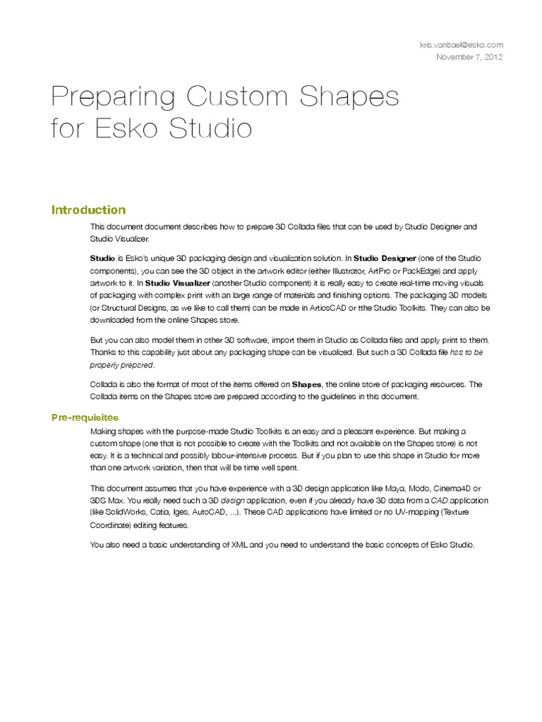 Preparing Collada Files for Esko Studio | PDF | Texture Mapping | 3 D ...