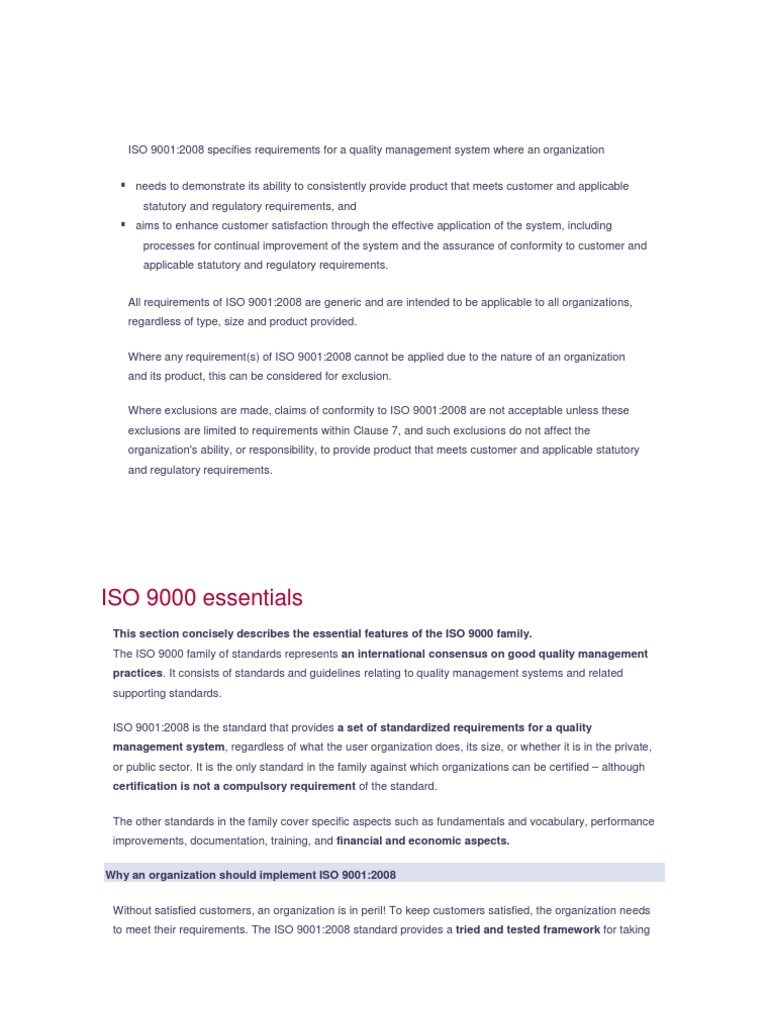 ISO 9001:2008 Quality Management Guide | PDF | Iso 9000 | Quality ...