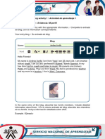 Learning Activity 1 / Actividad de Aprendizaje 1 Evidence: My Profile / Evidencia: Mi Perfil