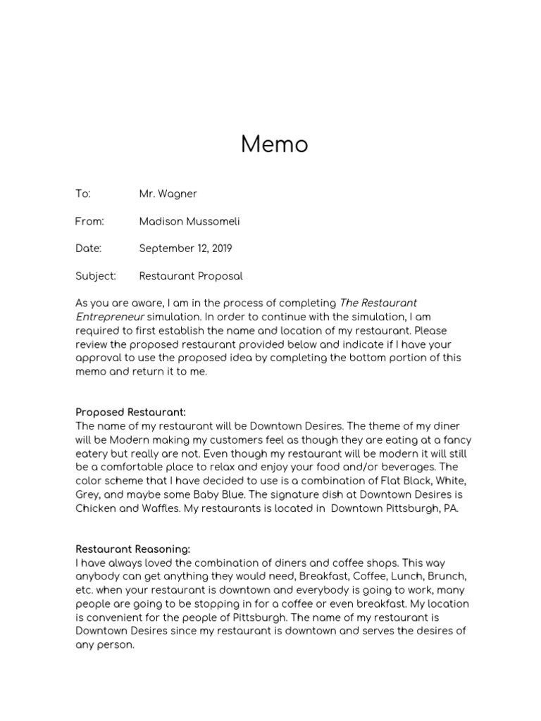 Memo 1 | PDF