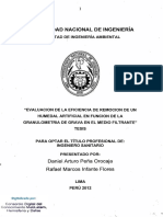 Evaluación de La Eficiencia de Remoción de Un Humedal Artificial en Función de La Granulometría de Grava en El Medio Filtrante