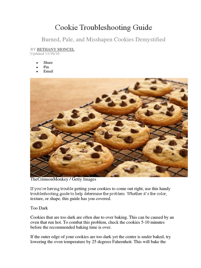 Cookie Troubleshooting Guide | PDF | Dough | Baking