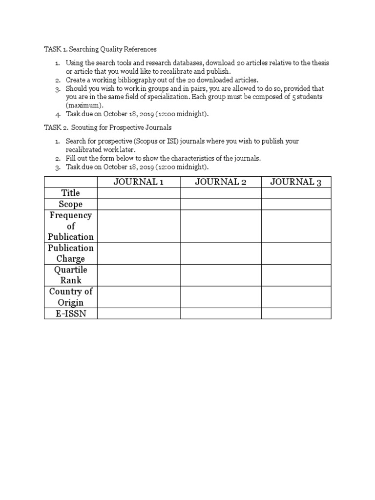 Research and Journal Selection Guide | PDF