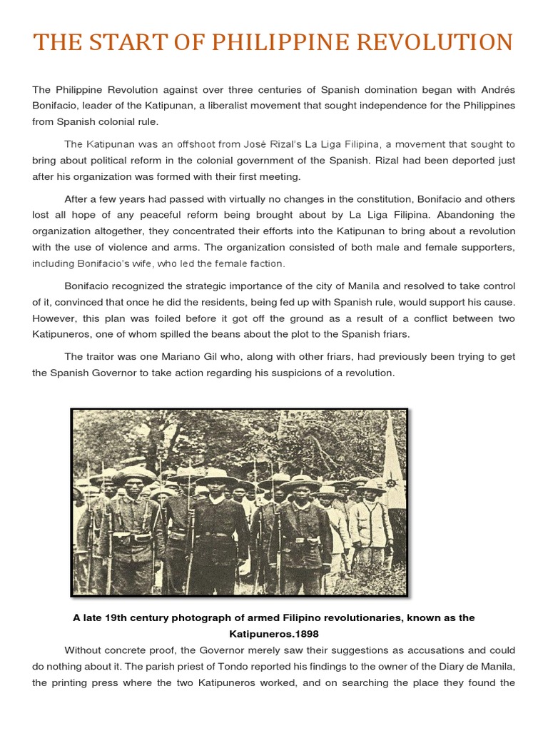 Start of the Philippine Revolution | PDF | Conflicts | Philippines
