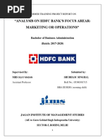 HDFC: Bank's Focus Area, Marketing or Operations