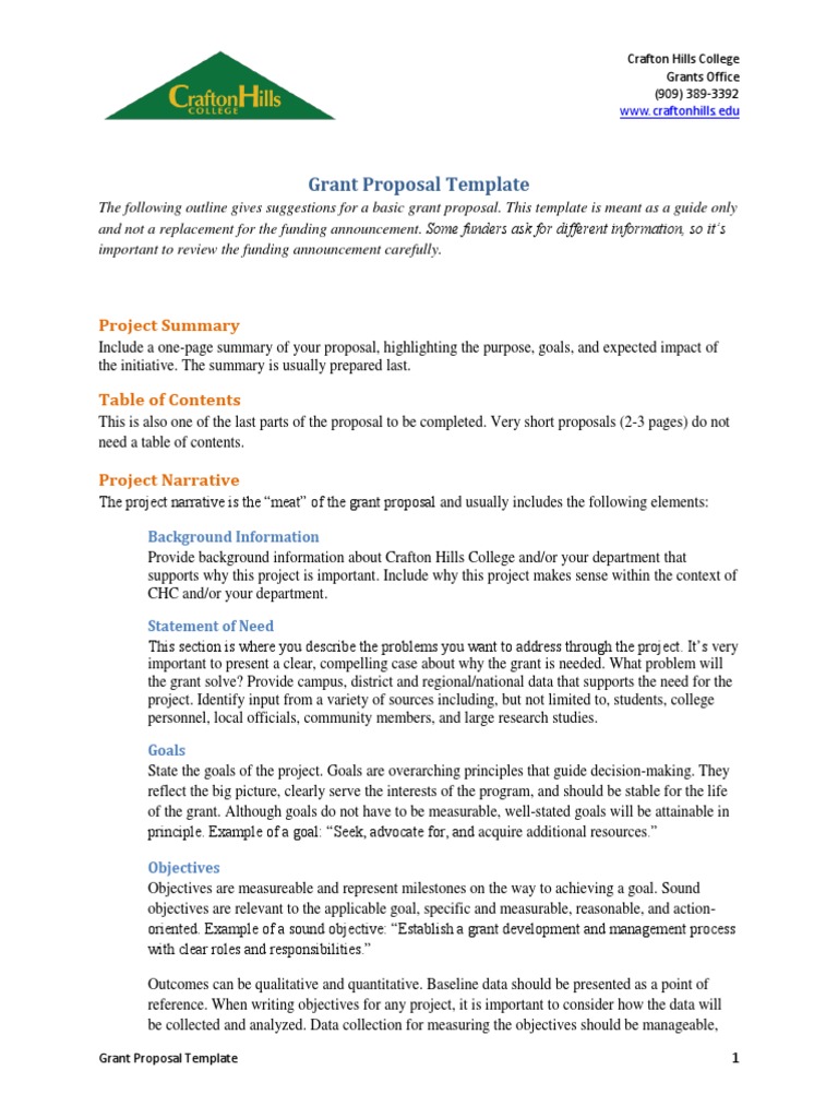 Grant Proposal Template: Project Summary | PDF | Evaluation | Goal