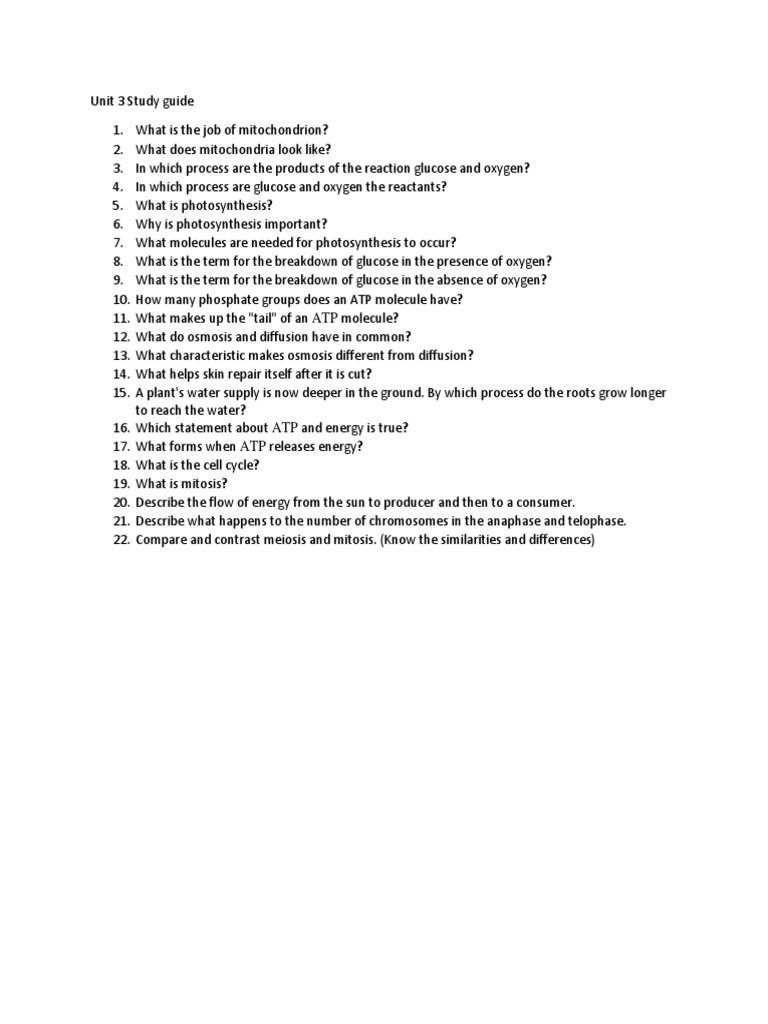 Unit 3 Study Guide | PDF