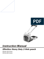 Instruction Manual: Effortless Heavy Duty 2-Hole Punch