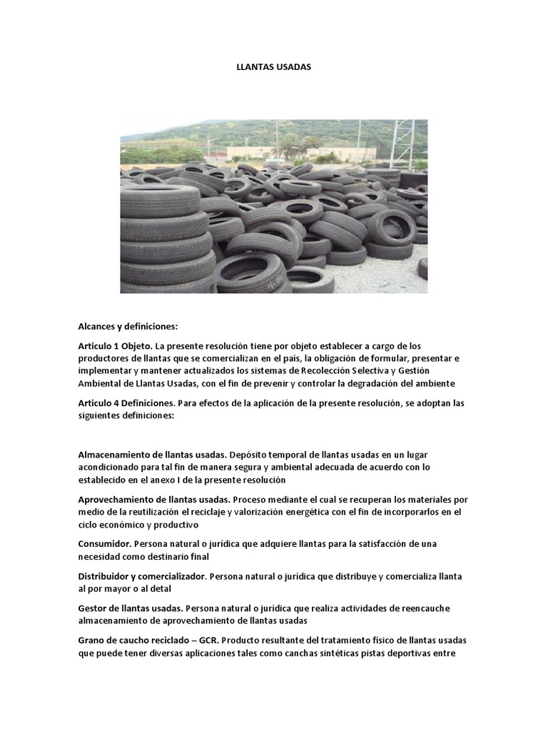 Trabajo Llantas | PDF | Neumático | Residuos