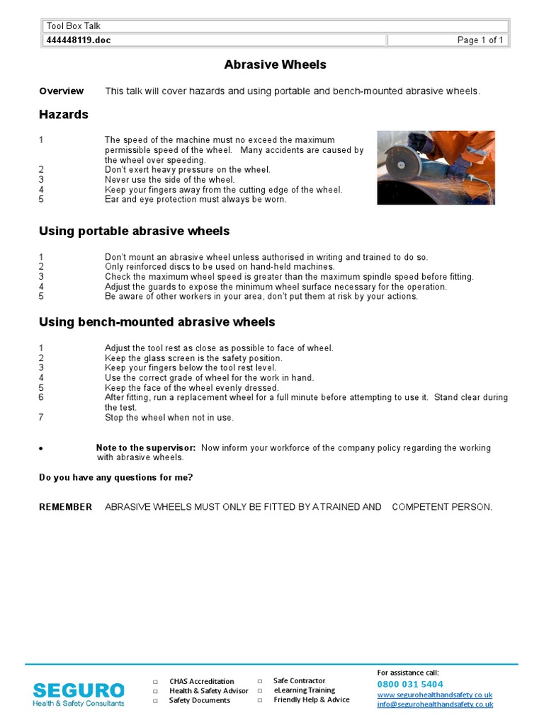 Abrasive Wheels | PDF | Abrasive | Safety