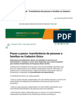 Transferência de pessoas e famílias no Cadastro Único