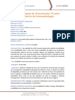 Modelo de Relatório de Fonoterapia Pedro Dantas