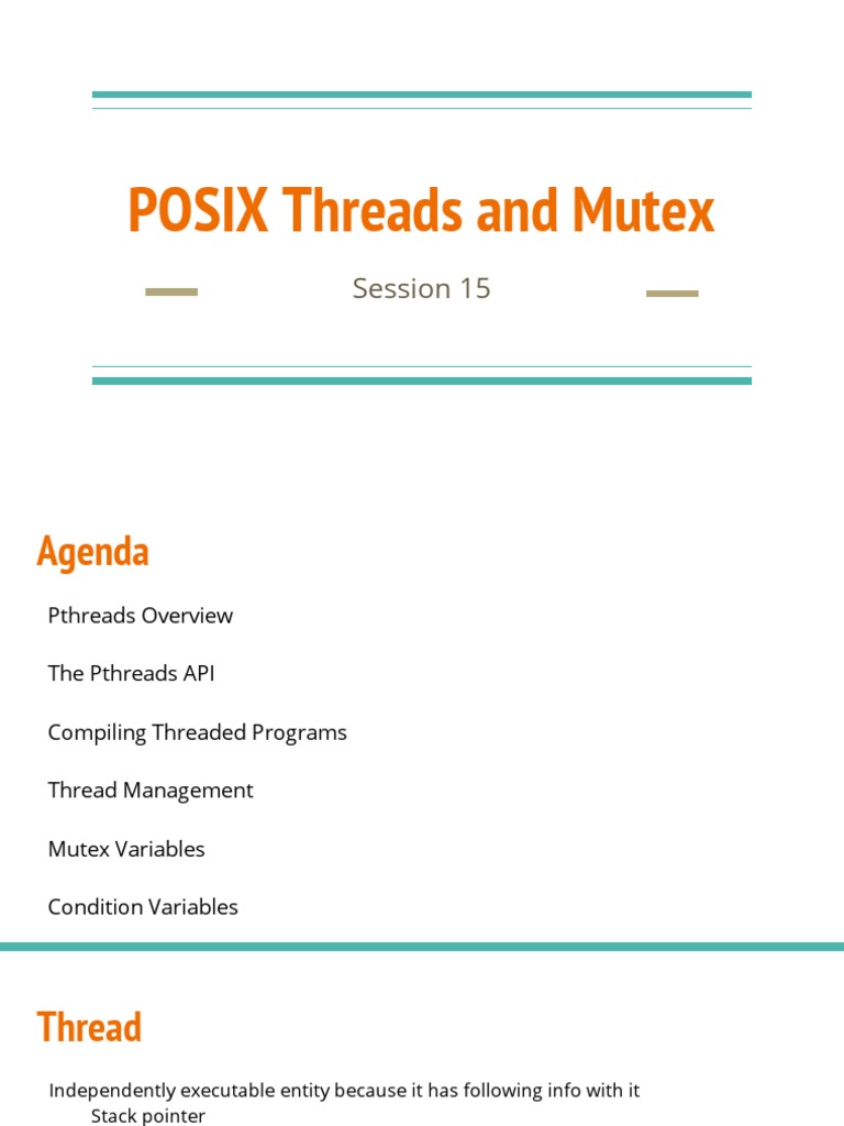 POSIX Threads & Mutex Guide | PDF | Thread (Computing) | Information ...