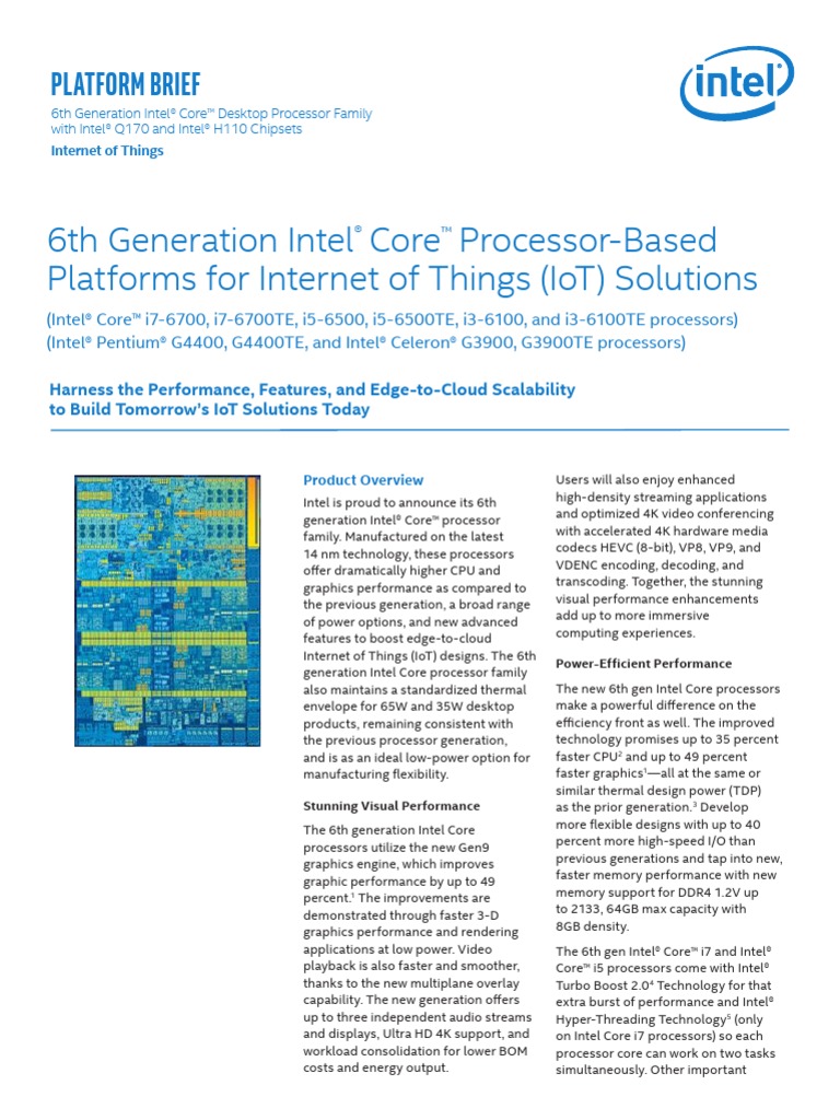 6th Generation Core Processor Deskop Platform Brief | PDF | Intel ...