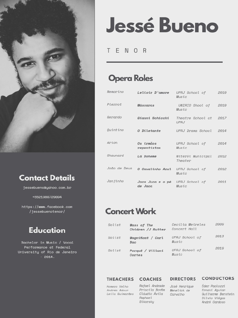 CV For Ópera Singers PDF