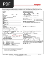 Honeywell VersaFlow Sonic Meter Application Form