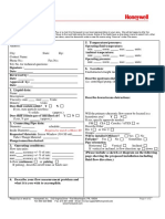 Honeywell VersaFlow Sonic Meter Application Form