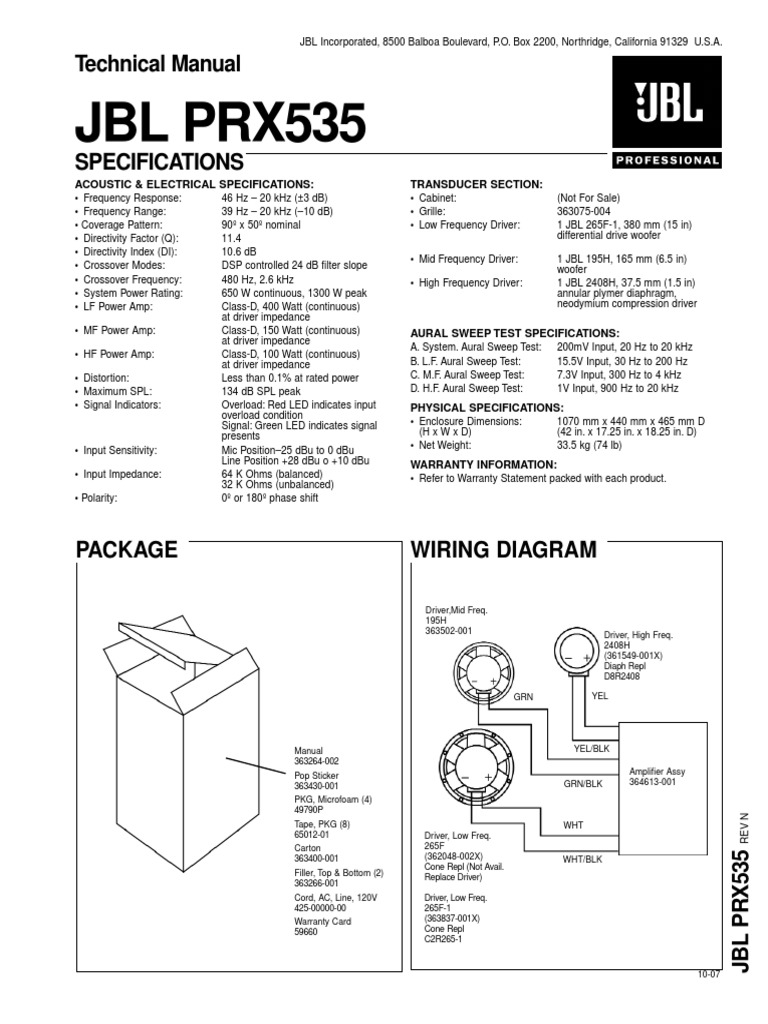 PRX535 JBL | PDF | Signal Processing | Sound