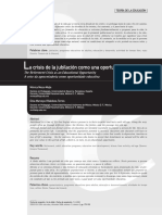 U3 La Crisis de La Jubilación Como Una Oportunidad Educativa. Meza, Villalobos PDF