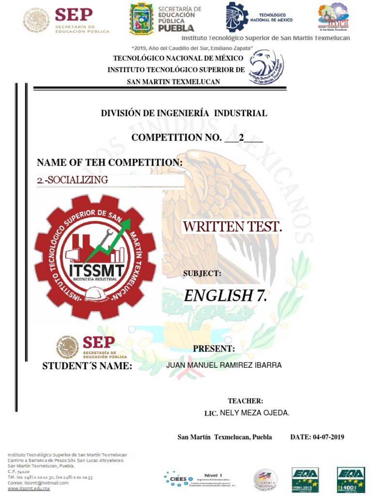 English 7 Written Test Submission | PDF