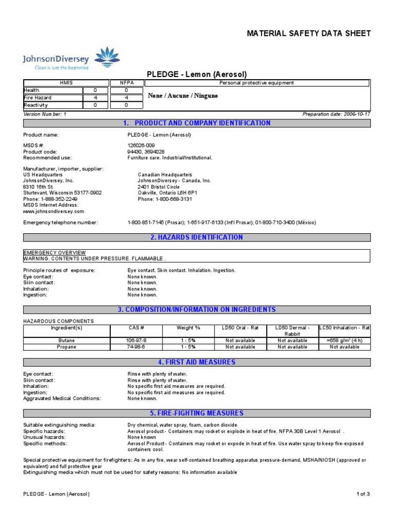 Material safety data sheet 1 product and company identification pdf