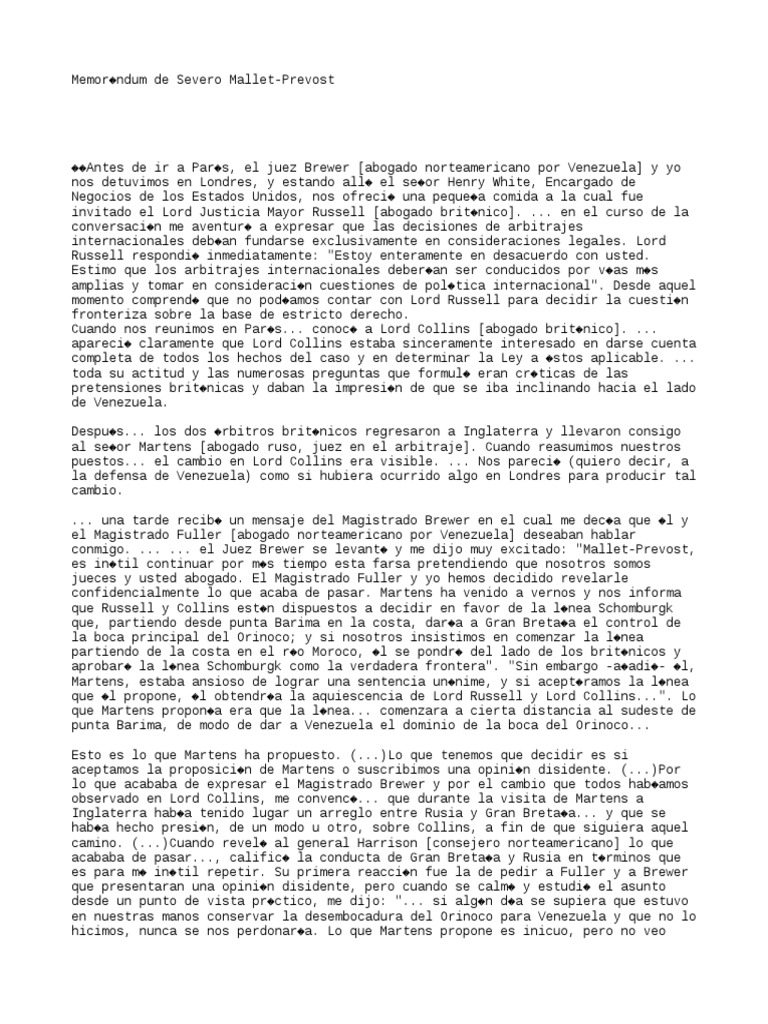 Memorándum de Severo MalletPrevost PDF