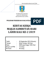 Kertas Kerja Majlis Sambutan Hari Lahir