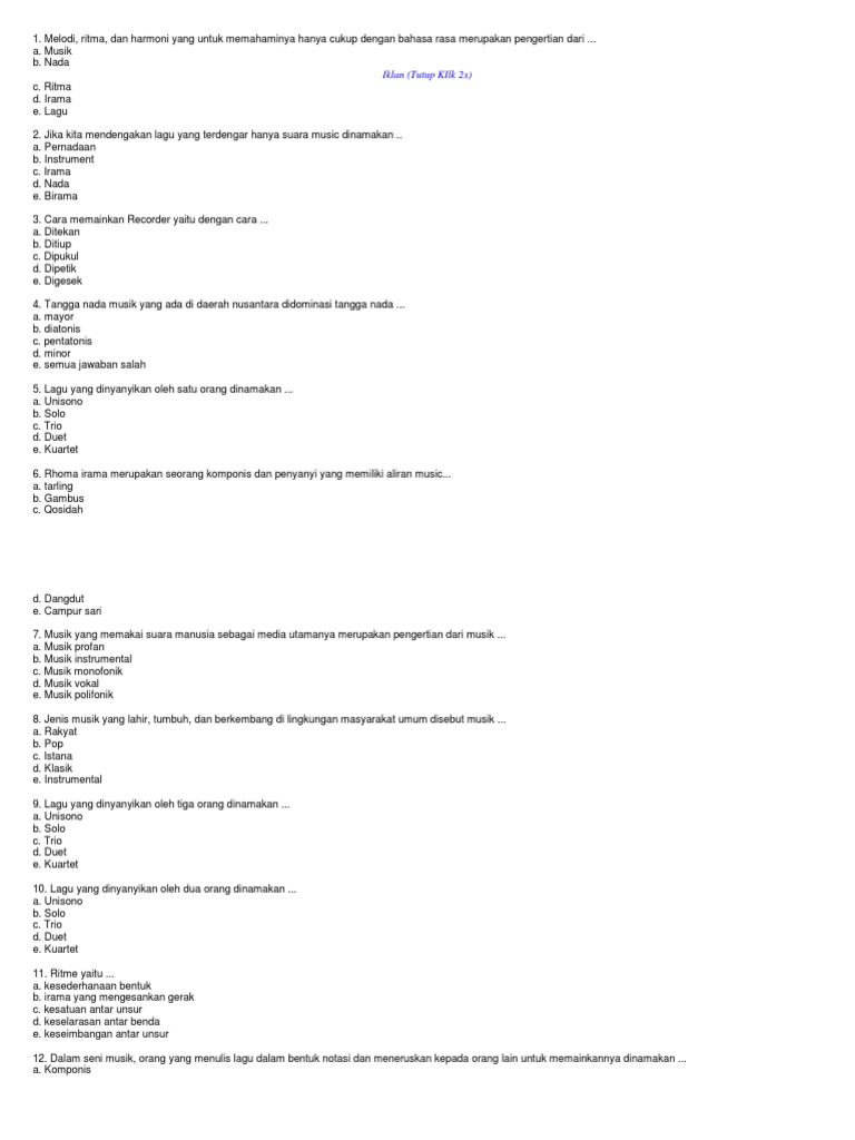 Soal Seni Budaya Musik Pdf