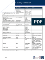Consumable Medical Supplies Sample List