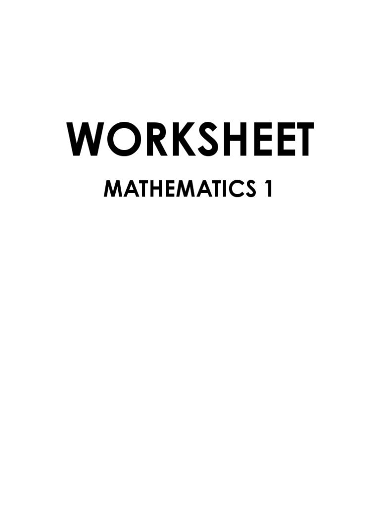 Worksheet Math | PDF