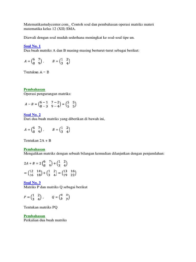 Translasi Dan Matrik
