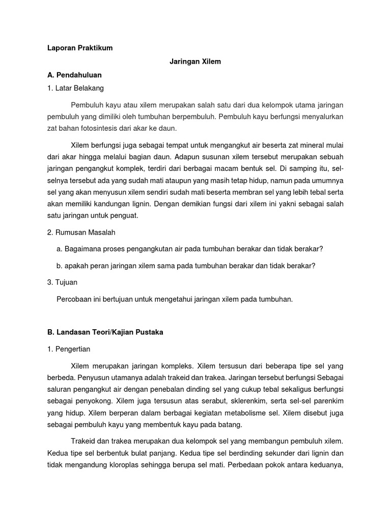 Teks Laporan Percobaan