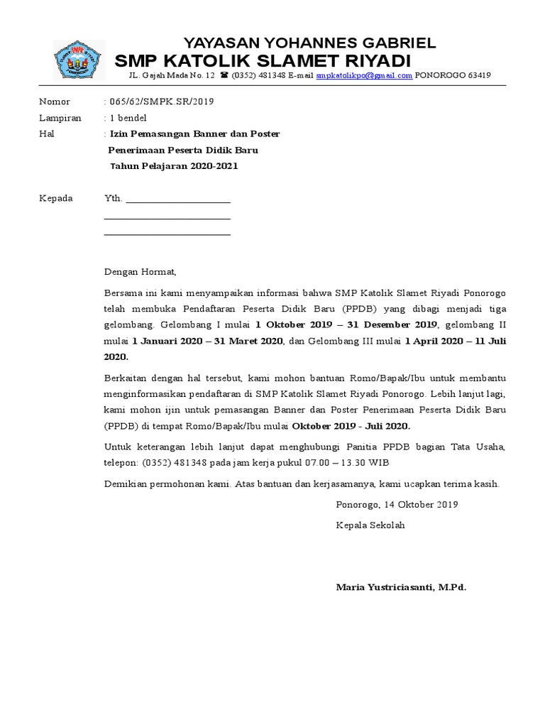 Surat Permohonan Izin Pemasangan Banner Pdf