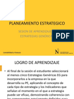 Planeamiento Estrategico: Sesion de Aprendizaje 10 Estrategias Genéricas