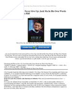 Never Give Up Jack Ma in His Own Words in Their Own Words