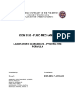 Cien 3153 - Fluid Mechanics: Laboratory Exercise #8 - Proving The Formula