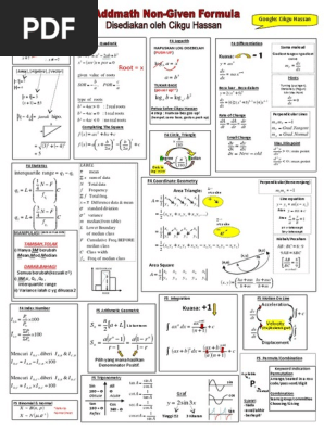 Addmath Formula New Pdf Geometry Geometric Measurement