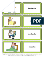 Health Problems Esl Vocabulary Game Cards For Kids PDF