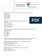 Guía de Ejercicios de Ecuaciones Redox: Departamento de Química