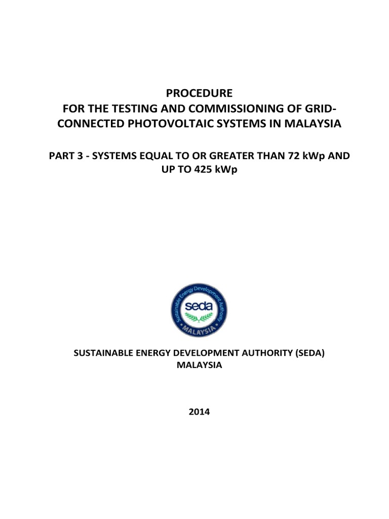 Testing Procedure for PV Systems in Malaysia | PDF | Power Inverter ...